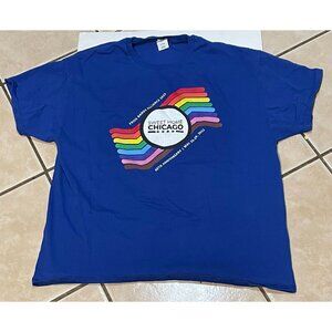 Sweet Home Chicago Pride Bands shirt mens XL 40th Anniversary 2022 blue